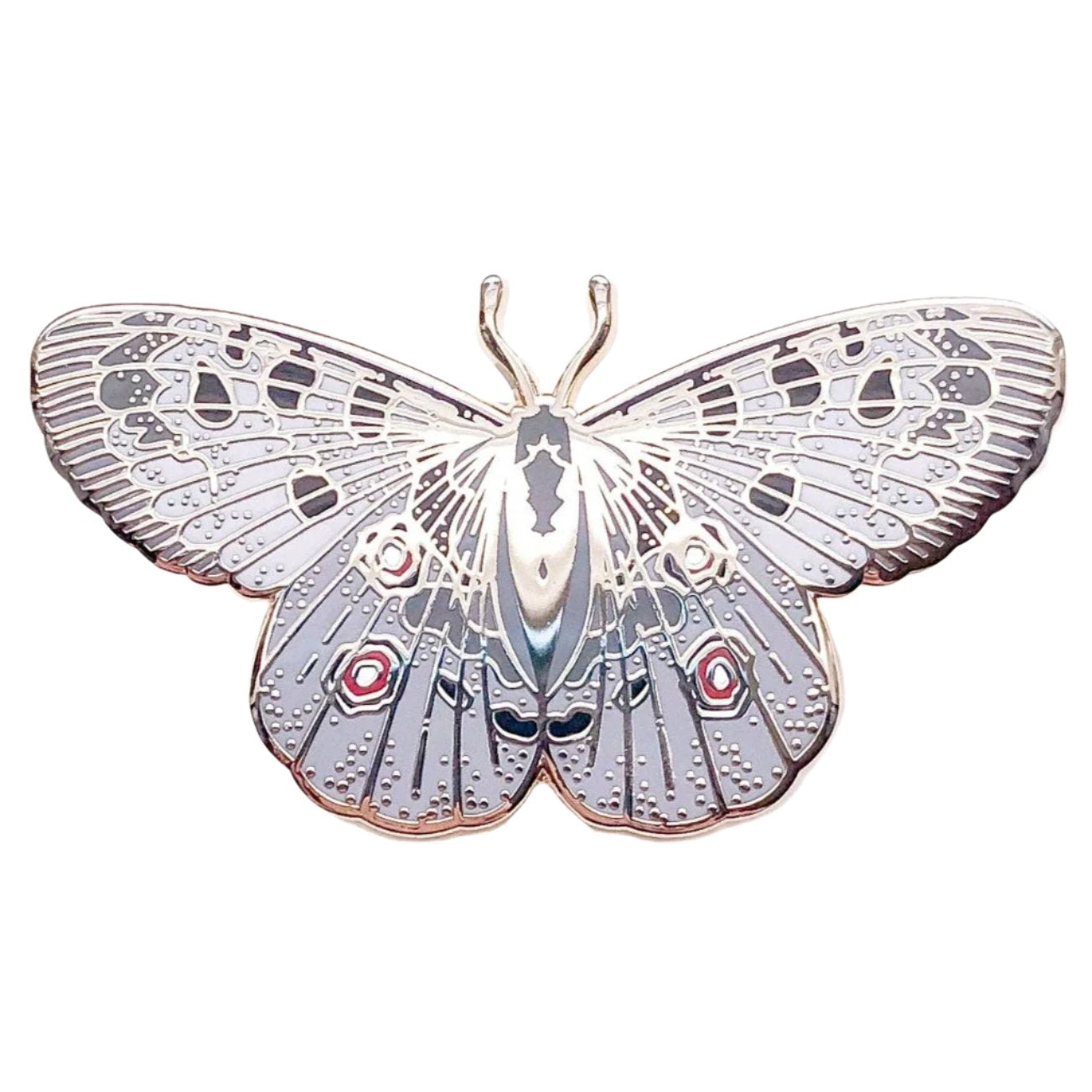 Mountain Apollo Butterfly (Parnassius apollo) Enamel Pin - Space Camp