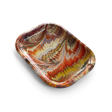 Marbled Metal Tray - Small - Red and Gold