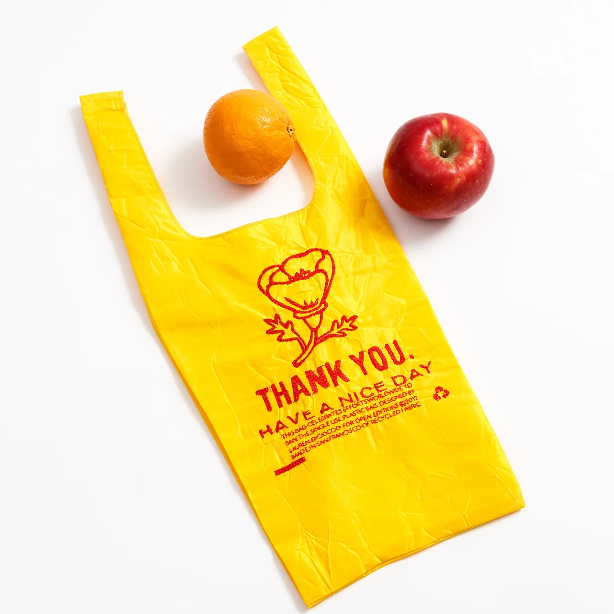 Mini Thank You Tote - Poppy - Red on Yellow - Space Camp