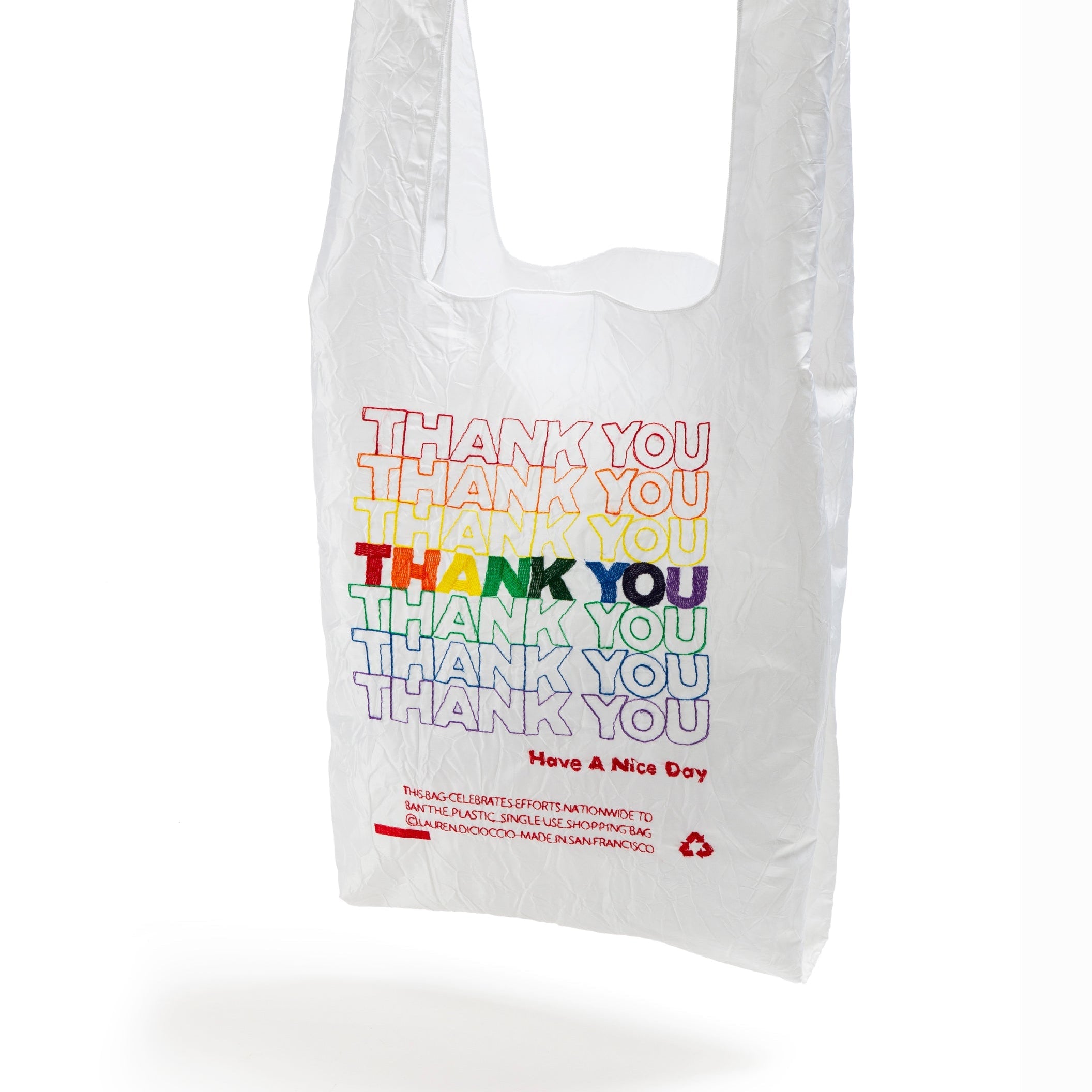 Thank You Tote - Thank you Thank you - Rainbow/White - Space Camp