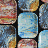 Marbled Metal Tray - Small - Red and Gold